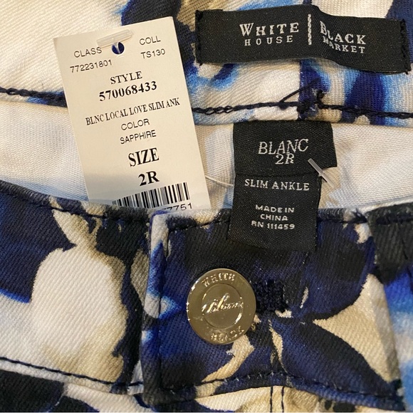 WHBM Blanc Floral Print Slim Ankle Jean - Picture 6 of 8